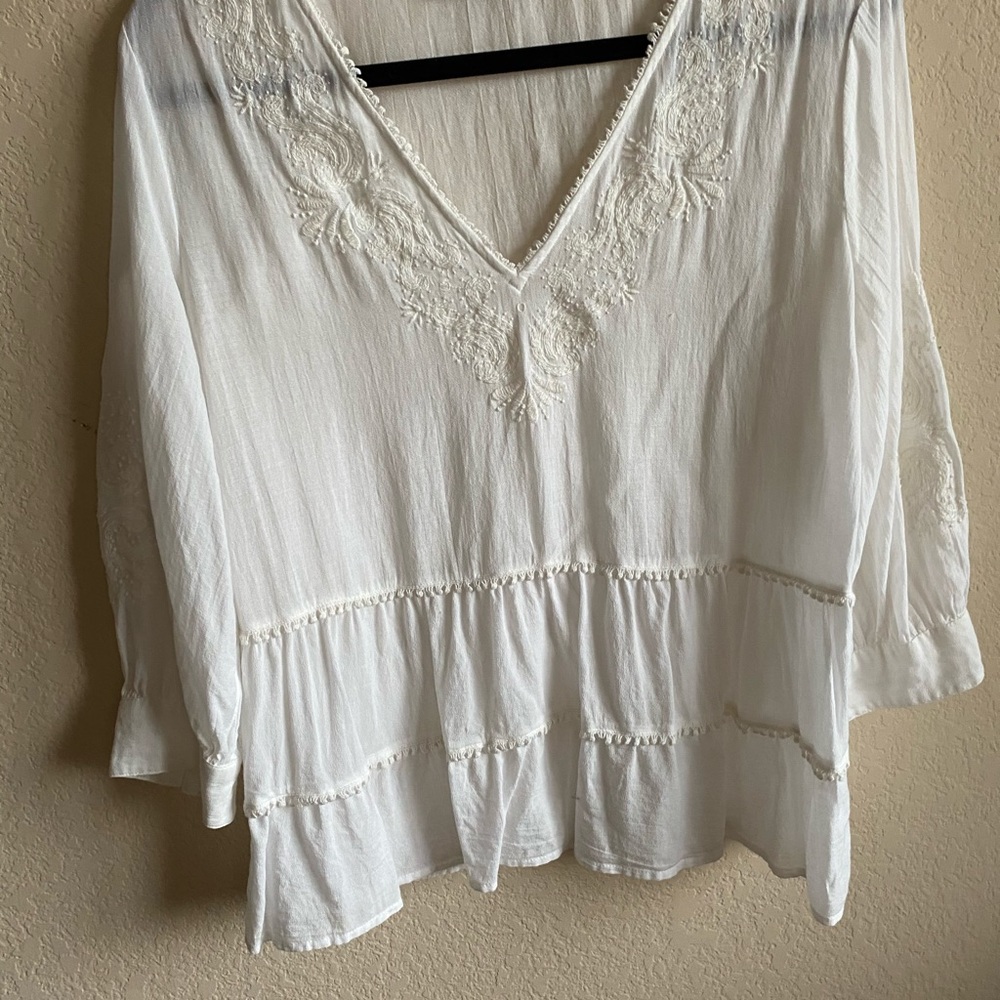 Zara white top